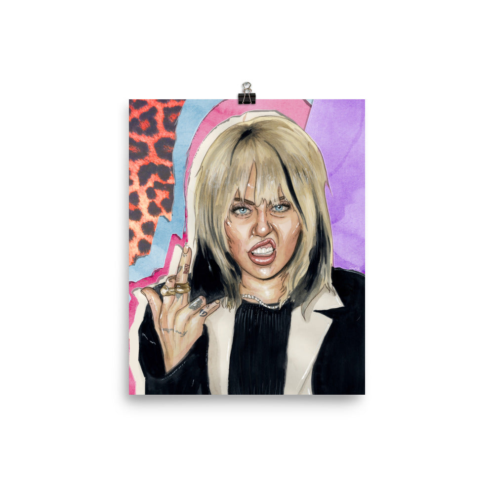 MILEY MIDDLE FINGER - Giclée Art Prints