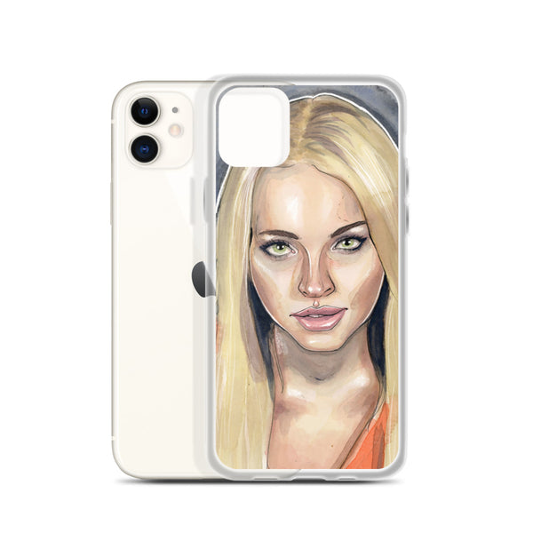 Lindsay Lohan Mugshot 3 iPhone Case