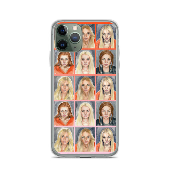 Lindsay Lohan Mugshot Collage iPhone Case