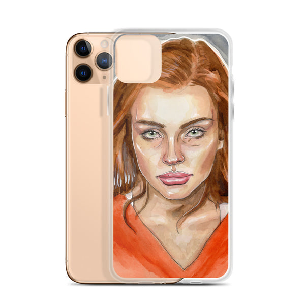 Lindsay Lohan Mugshot 4 iPhone Case