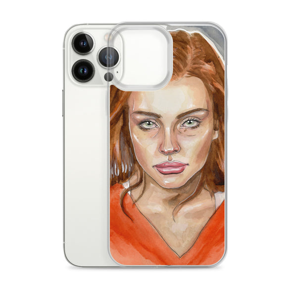 Lindsay Lohan Mugshot 4 iPhone Case