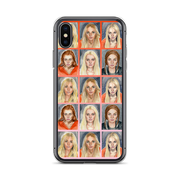 Lindsay Lohan Mugshot Collage iPhone Case