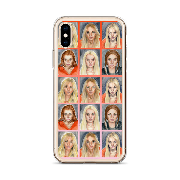 Lindsay Lohan Mugshot Collage iPhone Case